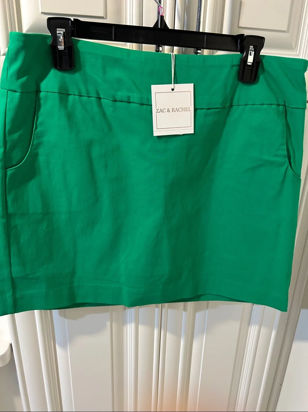 Zac & Rachel Bright Green Ponte Mini Skirt
